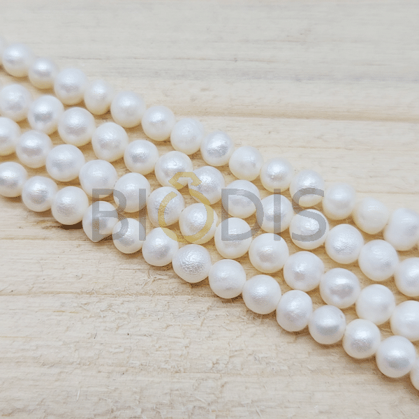 PER0473 Perlas de rio con forma redonda para manualidad 3-4mm