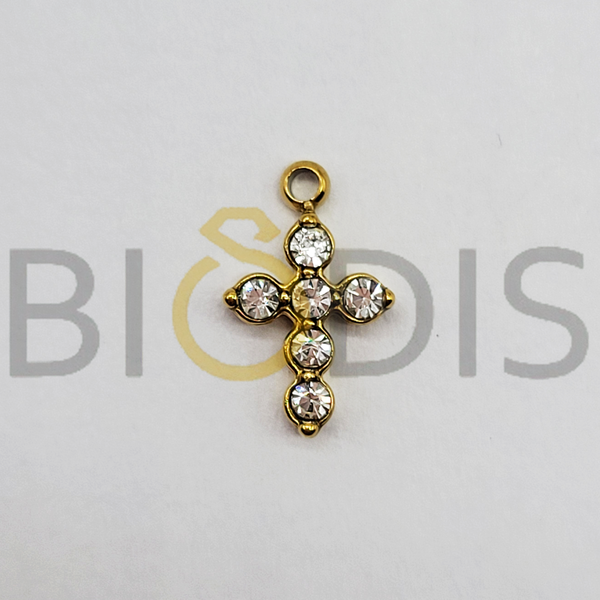031437 Paquete de 10pc de colgantes de acero / Cruz