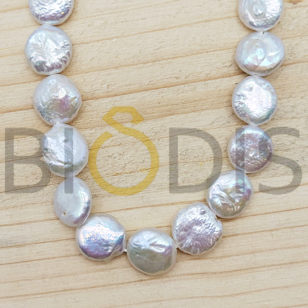 PER0492 Perlas de rio con forma botón para manualidad 9mm