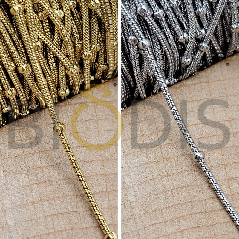 L0243_0.9# Cadenas de acero cola de ratón chapado con bolas
