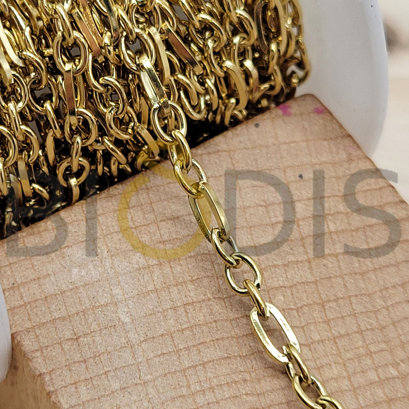 Alternative view of L0252 Cadenas de acero con hilo cuadrado  0.8# ovalada 2:1