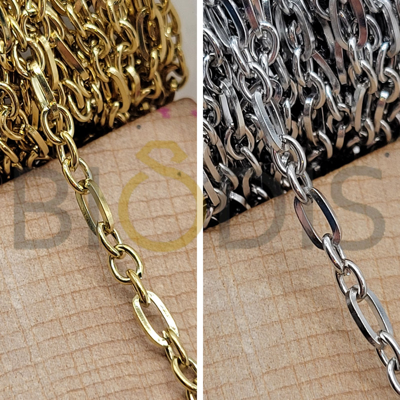 L0252 Cadenas de acero con hilo cuadrado  0.8# ovalada 2:1